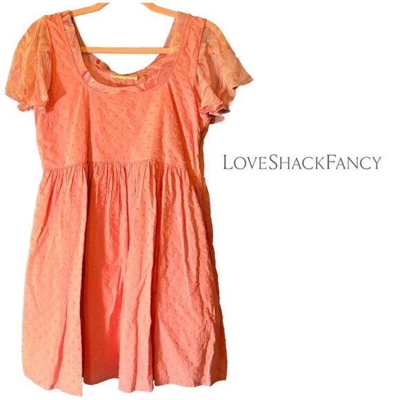 LoveShackFancy Dresses & Skirts - LoveShackFancy Pink Swiss Dot Babydoll Dress Size 2 Cottagecore Boho Mini
